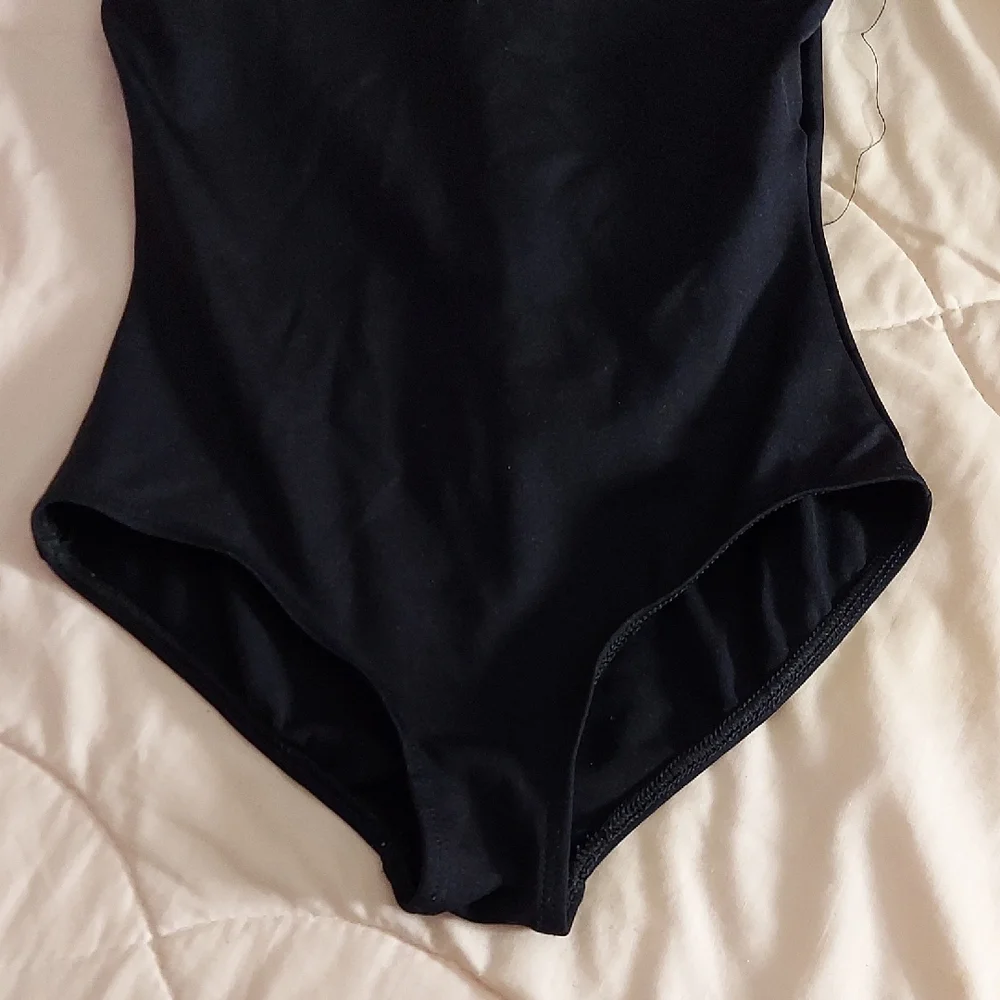Capezio Black Leotard Large Girls 10-12 Long Sleeve Perfect Ballet Dance